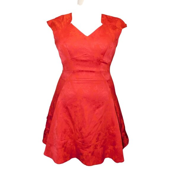zac posen flared dress Dark Denim Fit Flare Dress – Half & Half Boutique